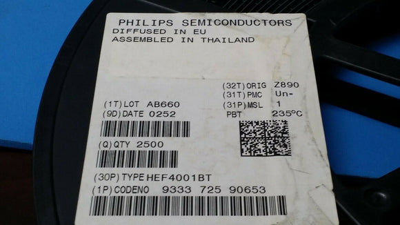 (25 PCS) HEF4001BT PHILIPS Logic Gates QUADRUPLE 2-INPUT NOR GATE SOIC-14