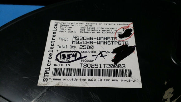 (10 PCS) M93C66-WMN6TP STMICRO IC EEPROM 4KBIT SPI 2MHZ 8SOIC ROHS