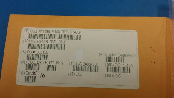 (1pc) ER1537-106JP 430 nH Unshielded Molded Inductor 1.225 A 120mOhm Max Axial