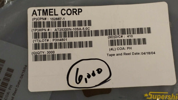 (10pcs) AT25320N-10SA-5.0C Serial EEPROM, 4K x 8, 8 Pin, Plastic, SOP