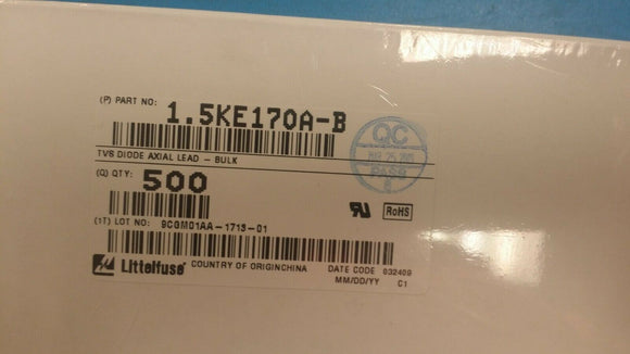 (10 PCS) 1.5KE170A-B LITTELFUSE 234V Clamp 6.5A Ipp Tvs Diode DO-201 ROHS