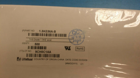 (10 PCS) 1.5KE56A-B LITTLEFUSE 77V Clamp 19.7A Ipp Tvs DO-201 ROHS