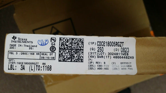 (1 PC) CDCE18005RGZT TI IC 5/10 OTPT CLOCK/BUFFER 48-QFN ROHS