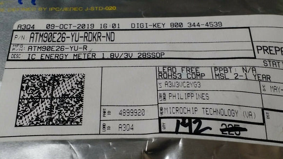 (2 PCS) ATM90E26-YU-R MICROCHIP Energy Metering IC 28-Pin SSOP ROHS