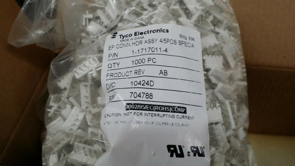 (100 PC) 1-1717011-4 TE Connector Header Through Hole 5 position 0.156
