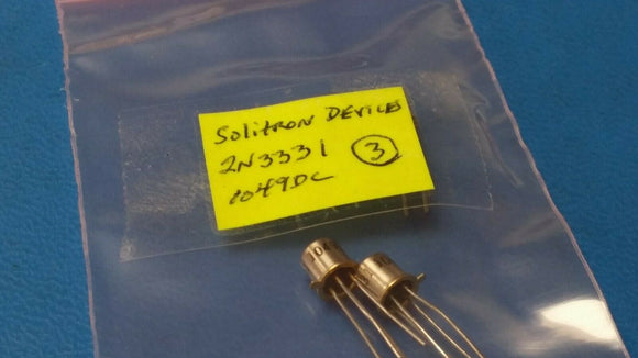 (1 PC) 2N3331 SOLITRON JFET Transistor, 1-Element, P-Channel, Silicon, TO-72