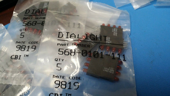 (2 PCS) 568-0101-111 DIALIGHT LED 4HI 3MM HI EFF RED PC MNT