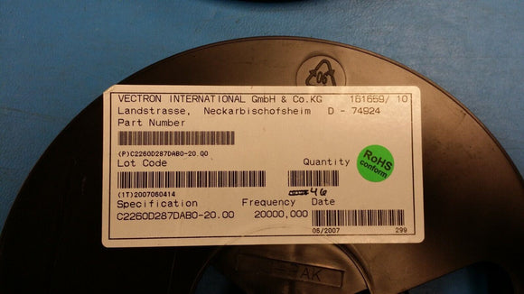 (1 PC) C2260D287DAB0-20.000MHZ Oscillator 20 MHz, +- 0.28ppm, 3.3V, HCMOS G211