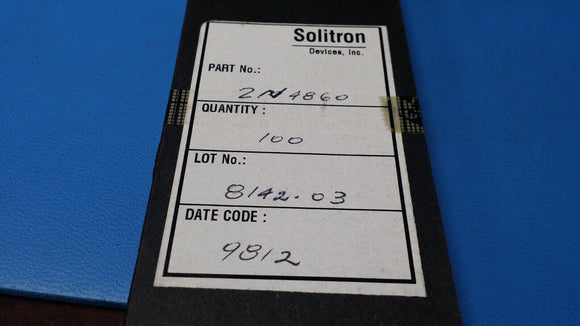 (1 PC) 2N4860 SOLITRON, JFET Transistor, 1-Element, N-Channel, Silicon, TO-18
