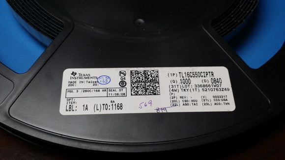 (2 PCS) TL16C550CIPTRG4 TI UART IC 1, UART Channel 16 Byte 48-LQFP (7x7) ROHS