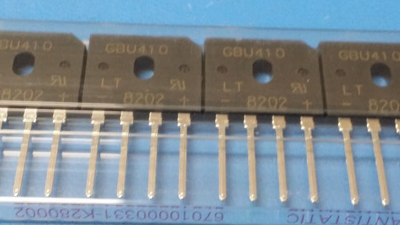 (2 PCS) GBU410 LITEON Bridge Rectifier Single Phase Standard 1 kV 2.4A GBU ROHS