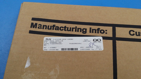 (100 PCS) TAJB225M035SNJ AVX Tantalum Capacitors - Solid SMD 35V 2.2uF 20% ROHS