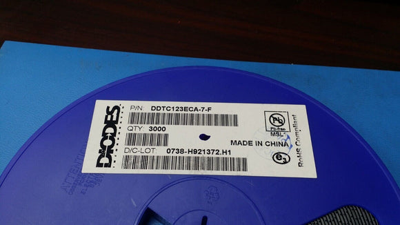 (25 PCS) DDTC123ECA-7-F Trans Digital BJT NPN 100mA 3-Pin SOT-23 T/R ROHS