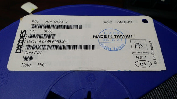 (25 PCS) AP432SAG-7 Voltage References SHUNT REF BI 200MA 20V 1.24V SOT-23 ROHS