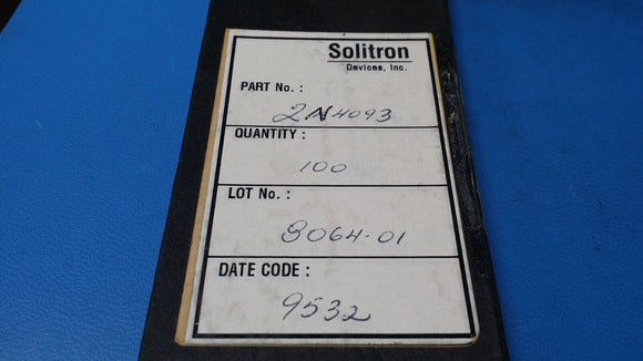 (1 PC) 2N4093 SOLITRON, JFET Transistor, 1-Element, N-Channel, Silicon, TO-18