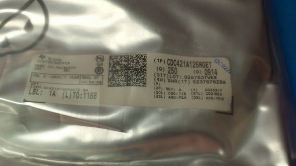 (1 PC) CDC421A125RGET TI IC CLK GEN 125.00MHZ 3.3V 24VQFN ROHS