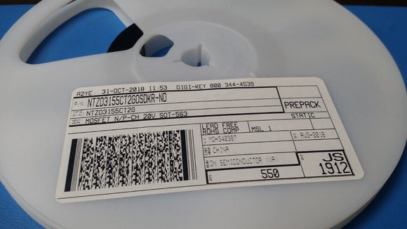 (10 PCS) NTZD3155CT2G ONSEMI MOSFET N/P-CH 20V SOT-563 ROHS