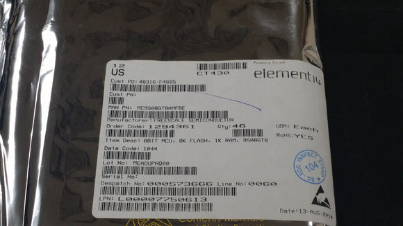 (1 PC) MC9S08GT8AMFBE IC MCU 8BIT 8KB FLASH 44QFP ROHS