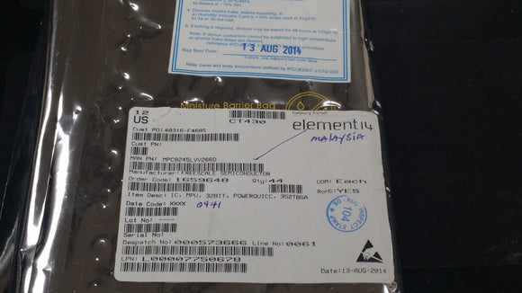 (1 PC) MPC8245LVV266D IC MPU MPC82XX 266MHZ 352TBGA ROHS