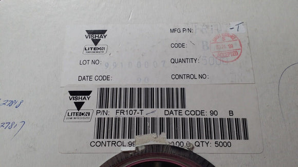 (25 PCS) FR107-T VISHAY Rectifiers 1A 1000V 150ns DO-41