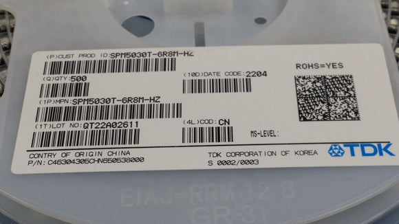 (25 PCS) SPM5030T-6R8M-HZ TDK FIXED IND 6.8UH 4.2A 81.95 MOHM