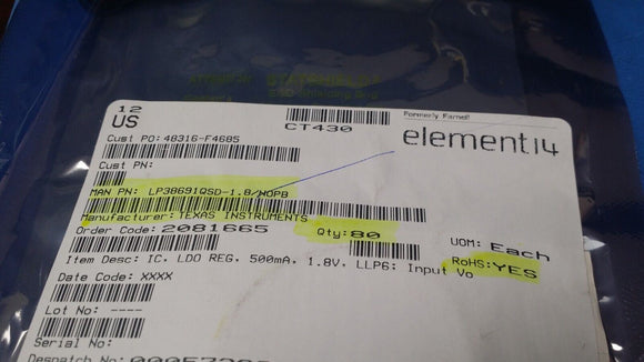 (2 PCS) LP38691QSD-1.8/NOPB TI IC REG LINEAR 1.8V 500MA 6WSON ROHS