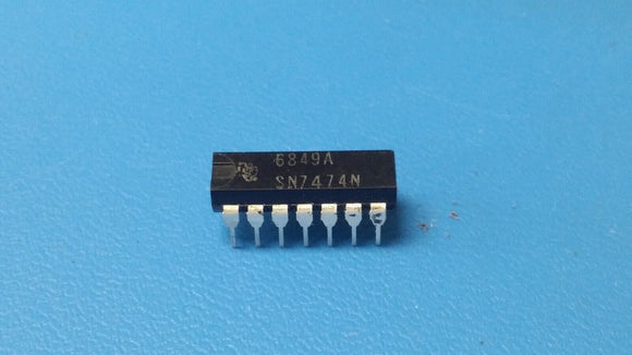 (2 PCS) SN7474N TI Dual D Type Flip Flop PDIP-14