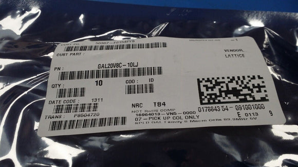 (1 PC) GAL20V8C-10LJ LATTICE IC CPLD 8MC 10NS 28PLCC