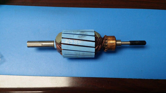 (1PC) 0027-6737 VINTAGE 1970s ARMATURE MOTOR COPPER WIRE WOUND LONG SHAFT