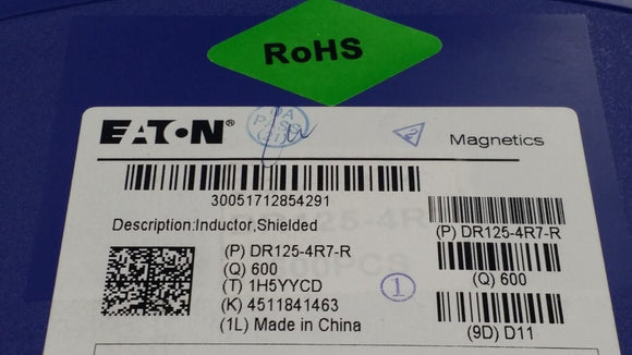 (10 PCS) DR125-4R7-R EATON FIXED IND 4.7UH 7.18A 10.5 MOHM ROHS