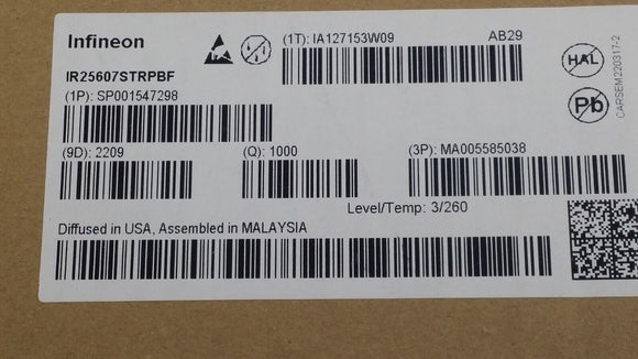 (10 PCS) IR25607STRPBF INFINEON Half-Bridge Gate Driver IC Non-Inverting 16-SOIC