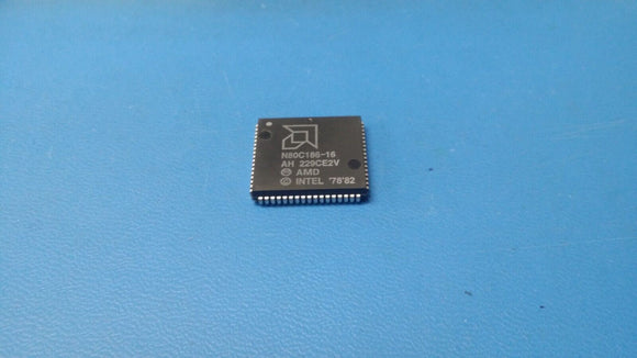 (1 PC) N80C186-16 AMD Microprocessor, 16-Bit, 16MHz, CMOS, PLCC68