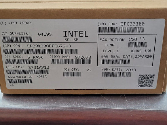 (1 PC) EP20K200EFC672-3 Intel IC FPGA 376 I/O 672FBGA