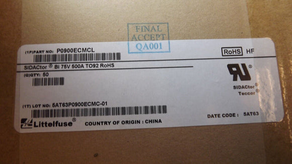 (10PCS) P0900ECMCL SIDACTOR MC BI 75V 400A TO-92