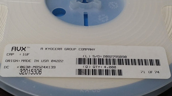 (100 PCS) 0603ZG105ZAT2A AVX Cap Ceramic 1uF 10V Y5V -20% to 80% SMD 0603 85°C