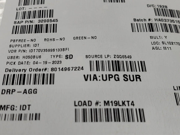 (1 PC) 70V3599S133BFI IDT Multi-Port SRAM, 128KX36, 15ns, CMOS, PBGA208