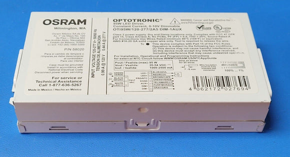 (1) OTI95W/120-277/2A5DIM-1AUX Programmable LED Driver - 95W 2300mA Aux-port