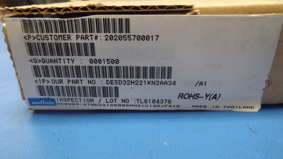 (1500PCS) DESD32H221KN2A Cap Ceramic 220pF 500V D 10% (6 X 4mm) Radial 5mm