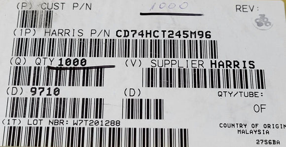 (10 PCS) CD74HCT245M96 HARRIS IC TXRX NON-INVERT 5.5V 20SOIC