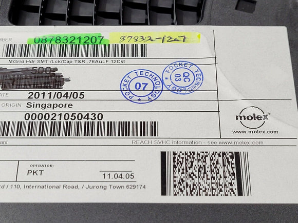 (2 pcs) 87832-1207 Connector Header Surface Mount 12 position 0.079