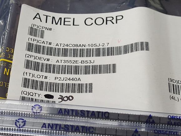 (10 PCS) AT24C08AN-10SJ-2.7 ATMEL EEPROM 1KX8 Serial CMOS SOIC8