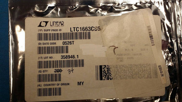 (2 pcs) LTC1663CS5 10-Bit Rail-to-Rail Micropower DAC with 2-Wire Interface