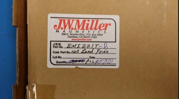 (10 PCS) EMI221T JW MILLER EMI Filter 25dB 5A 50VDC PC Pins Thru-Hole