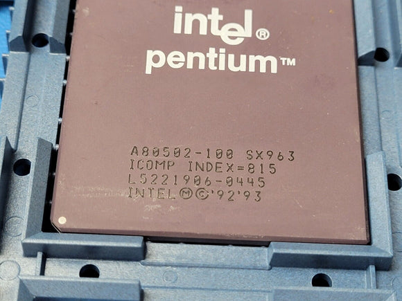 (1 PC) A80502-100 INTEL Microprocessor, 32-Bit, 100MHz, BICMOS, CPGA296