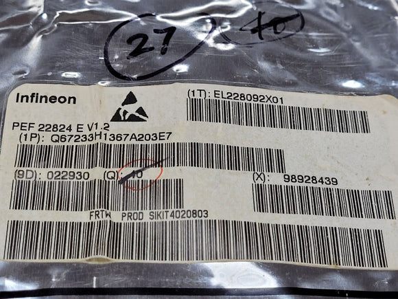 (1 PC) PEF22824EV1.2 Infineon Octal-10BaseS Digital Transceicer