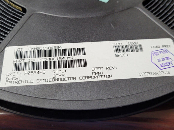 (10 PCS) MM74HC154WMX FSC IC DECODER 1 X 4:16 24SOP ROHS