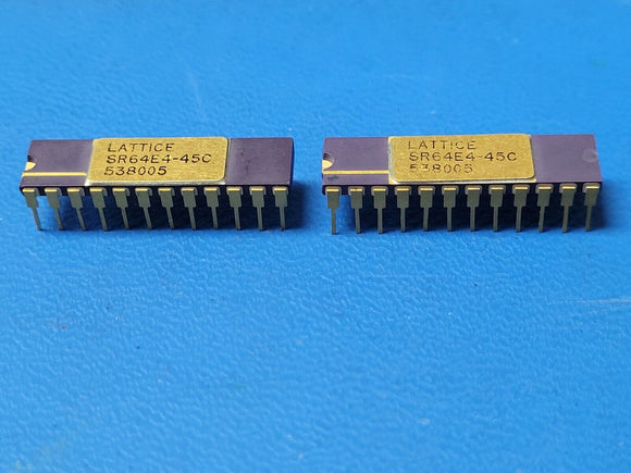 (2 PCS) SR64E4-45C LATTICE IC MEMORY 24 PIN DIP GOLD PLATED