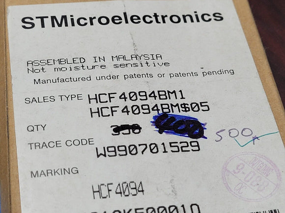 (10 PCS) HCF4094BM1 STMICRO 8 BIT SHIFT-AND-STORE BUS REGISTER SOIC-16