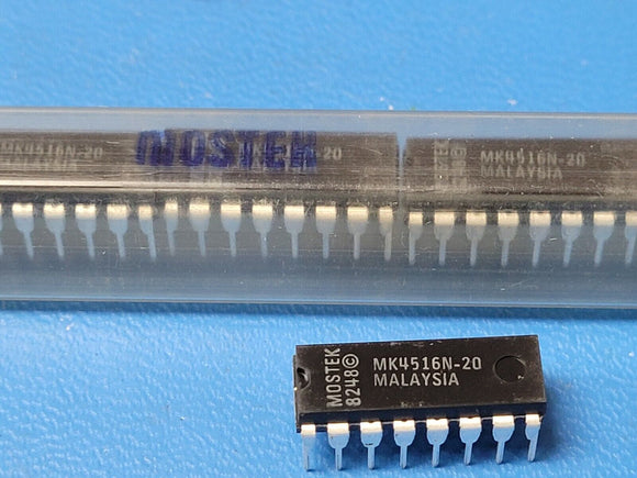 (2 PCS) MK4516N-20 MOSTEK Dynamic RAM 16K 1-Bit 200ns DIP-16 SILVER PLATED LEADS