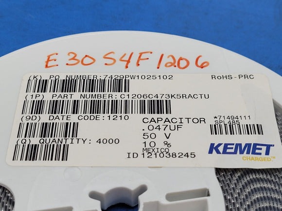 (100PCS) C1206C473K5RACTU Capacitor MLCC 50V 0.047uF X7R 1206 10%